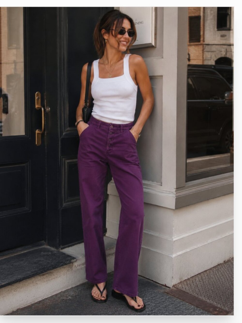 French Connection Eggplant Purple Button Fly Pants Size 28 | Stretch Chino